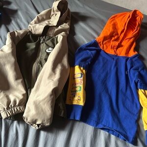 Nike Olive and Tan Hooded Jacket, and Ralph Lauren Pull over boys 3T